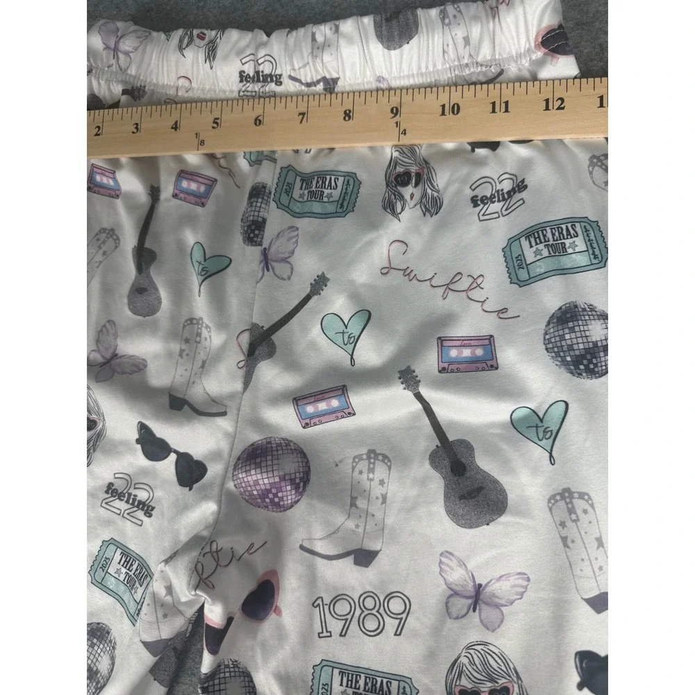 Swiftie Eras‎ Tour Pajama Pants Women Small Disco Boot Guitar Butterfly Print